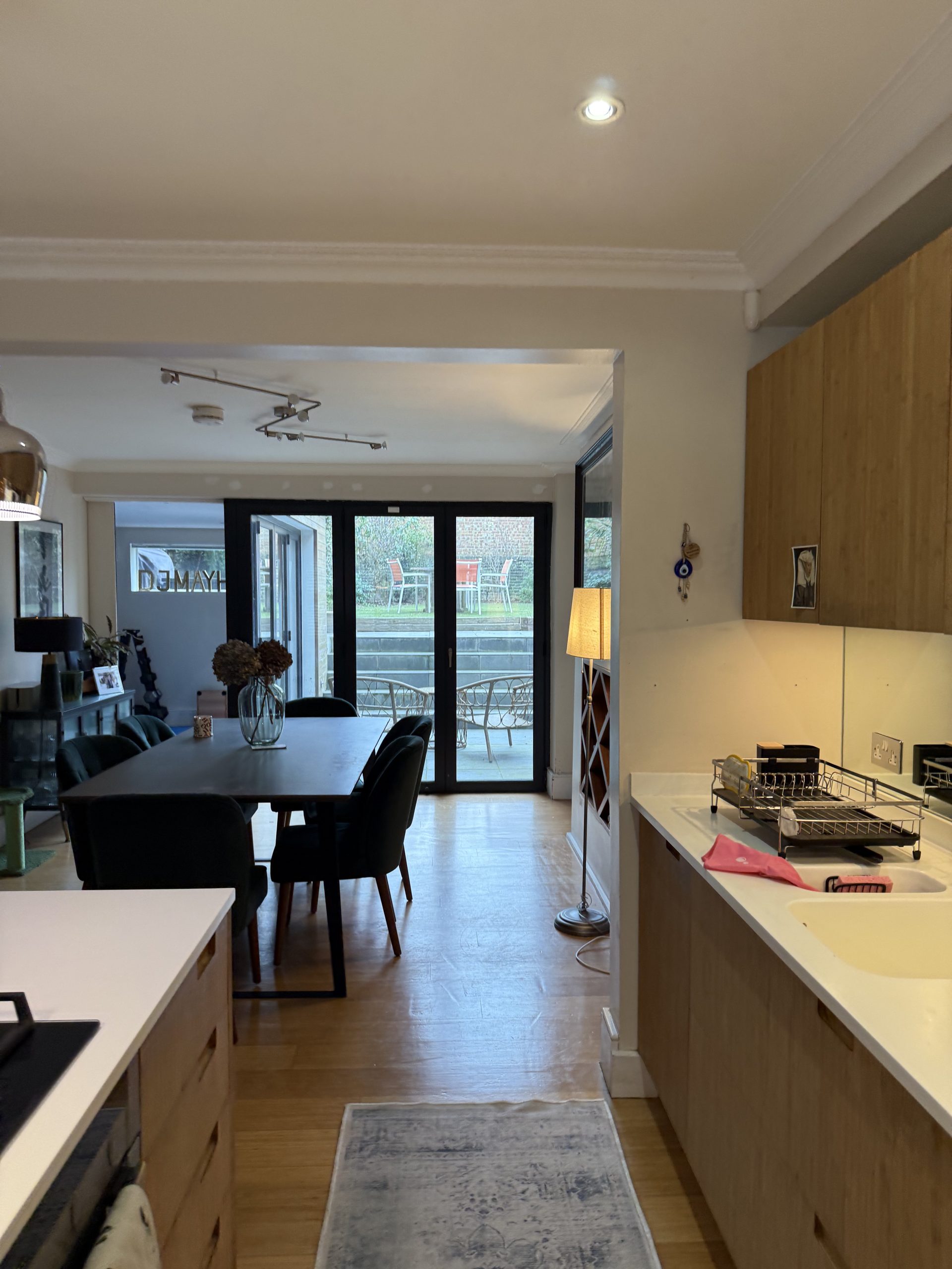 Before: the original kitchen and dining room
