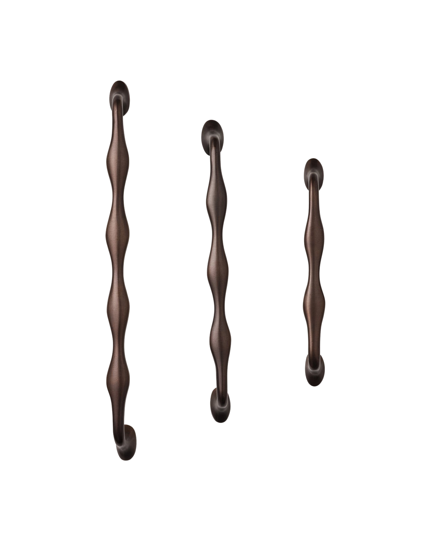 Wave handle in blackened bronze