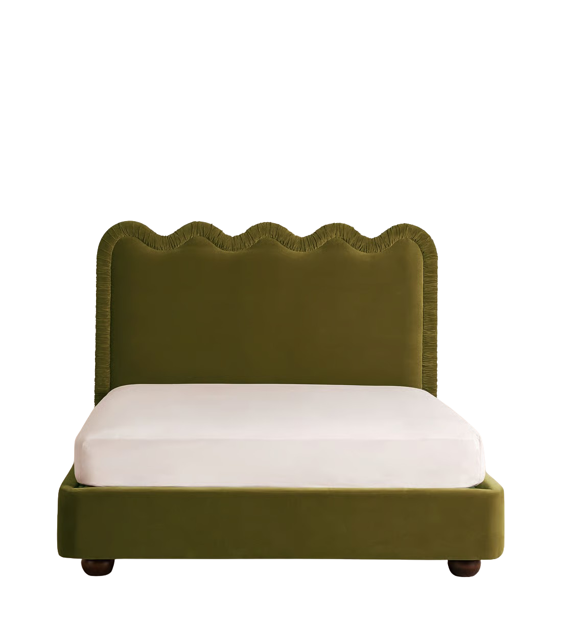 Tristan Bed in olive velvet